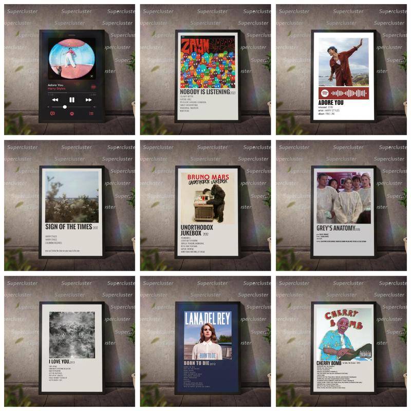 Bruno Mars E Rosé APT Posters Rapper Music Signed Limited Posters Album Cover Prints Posters Canvas Wall Art Room Aesthetic Posters Music Classroom Bedroom Wall Decor Art