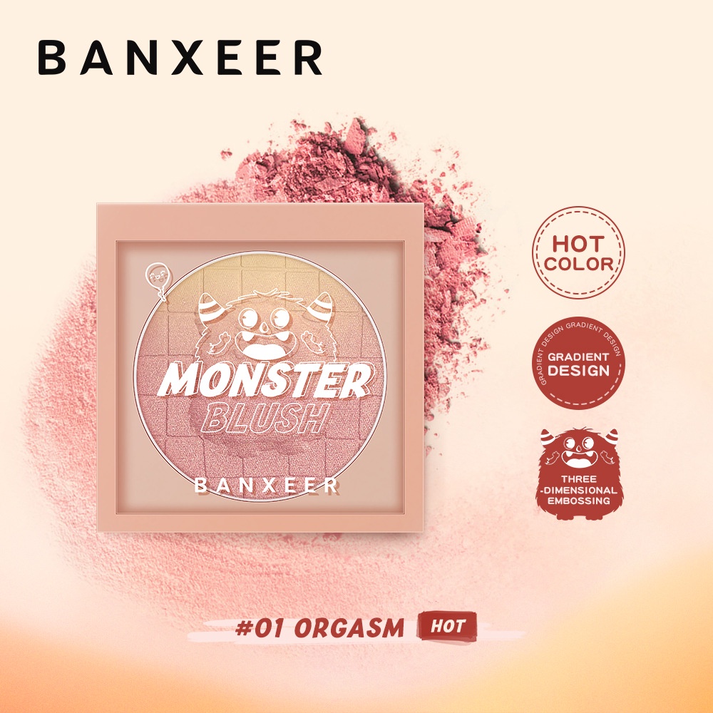Banxeer Monster Blush Makeup Gradient Blusher Highligh Blush | Shopee ...
