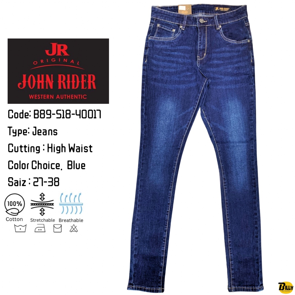 JOHN RIDER Brand Ladies High Waist Skinny Stretchable Jeans ( B89-518 ...