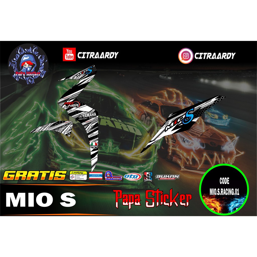 MIO S VARIATION STRIPING - MIO S RACING STICKER 01 | Shopee Malaysia