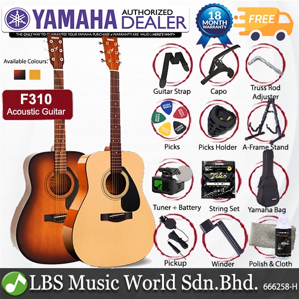 Yamaha f310 deals size in inches