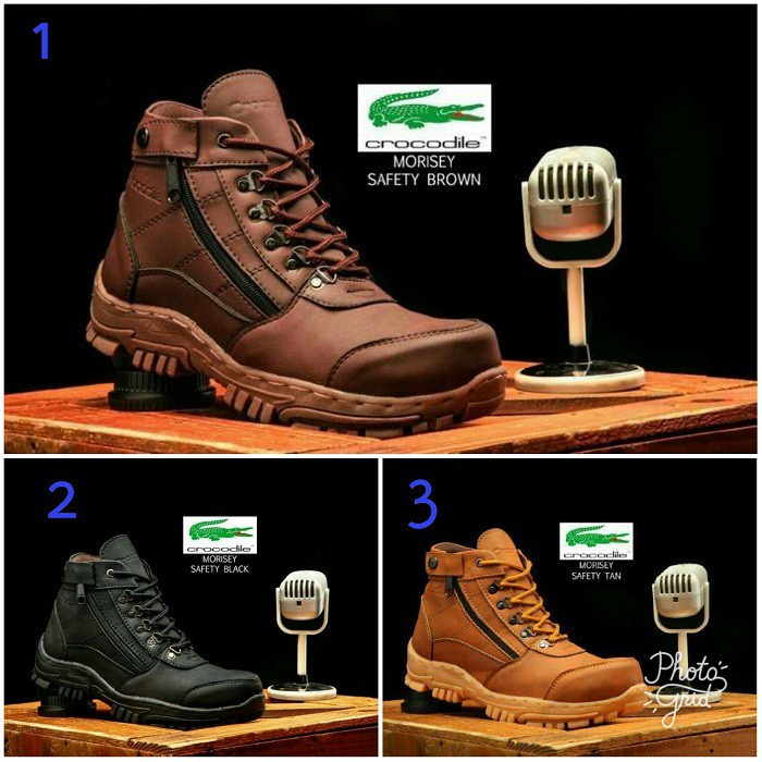 Upgrade with Crocodile Morisey Zipper Safety Boots Style Safety for Tracking Field Work Projects Shopee Malaysia