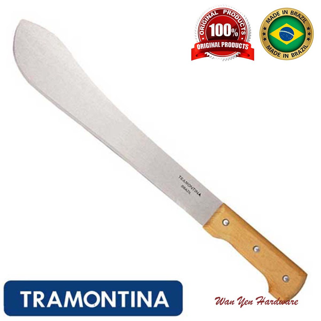 Tramontina 12 Inch Machete, Wooden Handle, 1070 High Carbon Steel