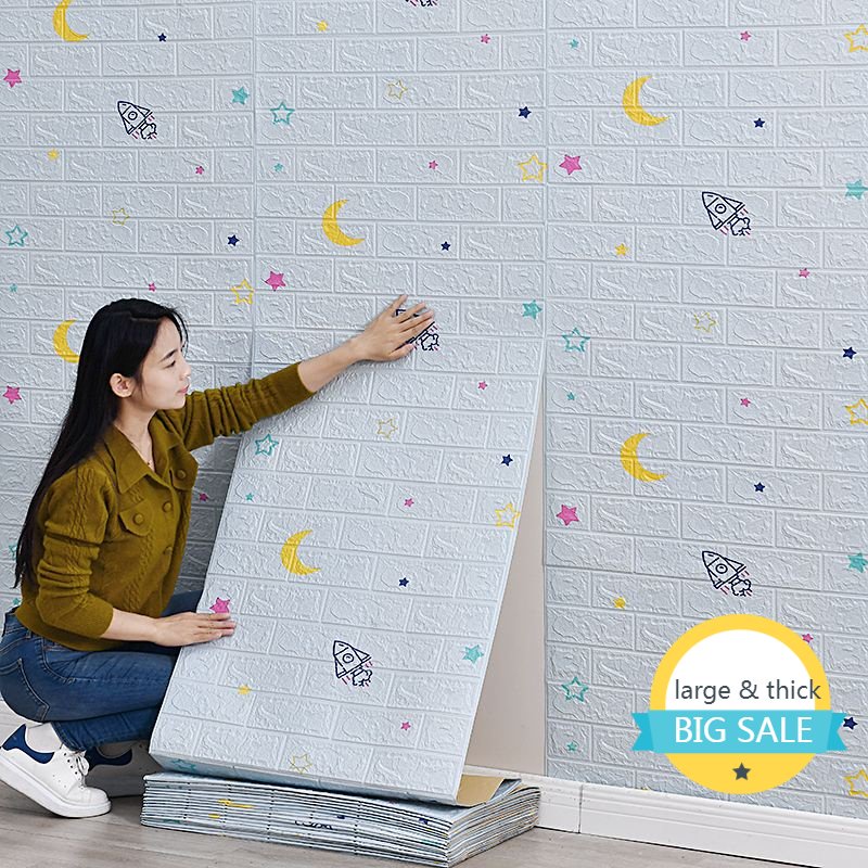 Wall Paper Dinding 3d Foam Wallpaper Adhesive Wall Decor Pelekat ...