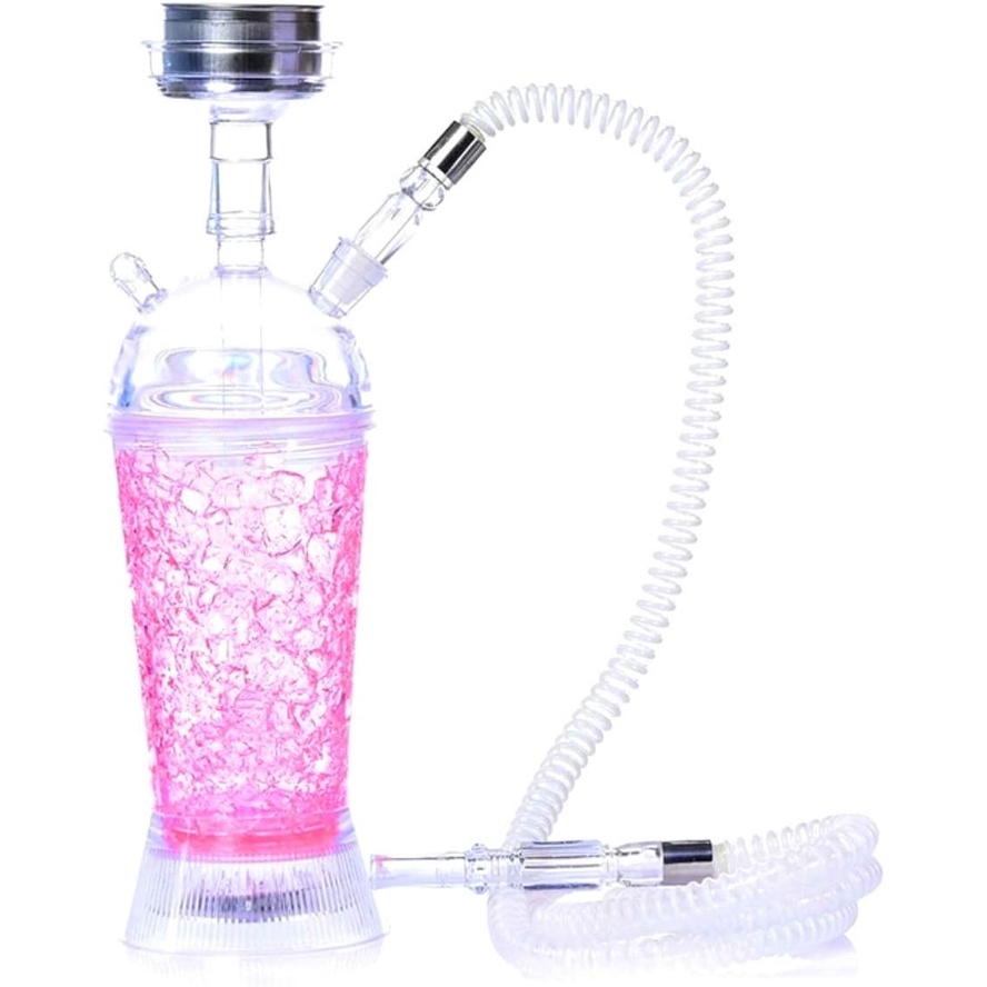 Portable Hookah Cup Set with LED Light and Shisha Accessories. Acrylic Material, Smoking Cup