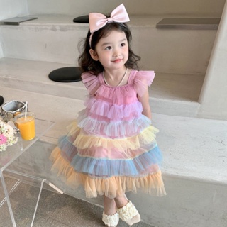 n New Girls Clothes Student Short Sleeve Long Dress Cute Summer Korean  Style Little Girl Cotton Dress