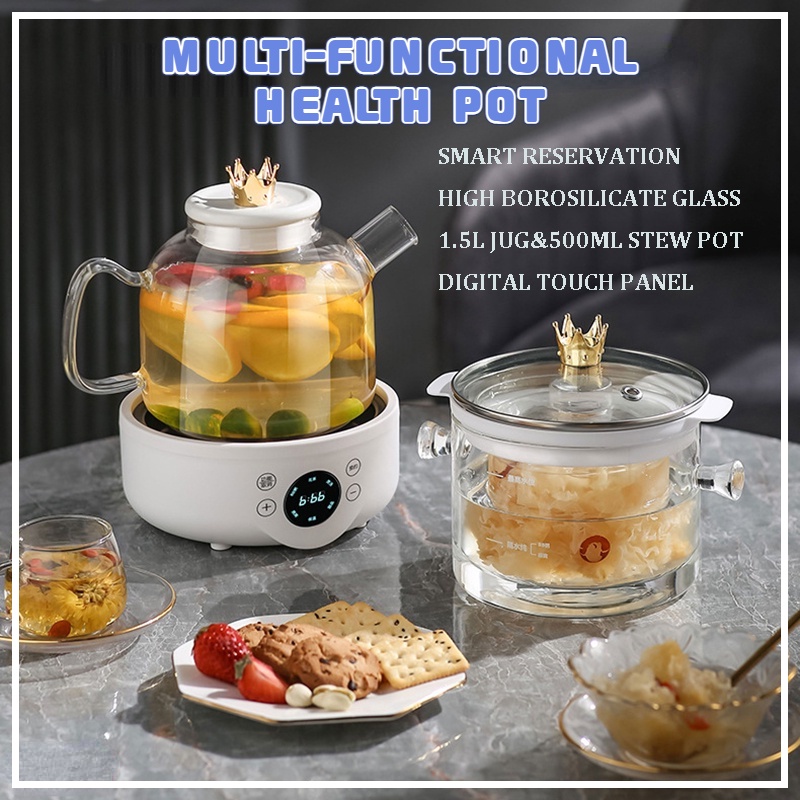 Pot Multi- Functional Electric Stew Pot Smart Small Electric Stewing Pan Automatic Mini Boiled Porridge Soup Pot Electric Stew