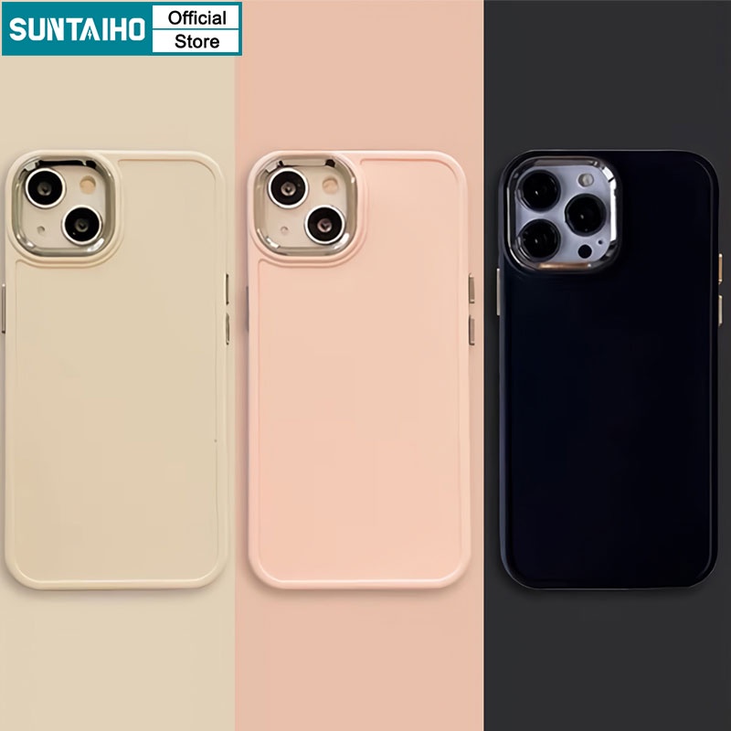 Suntaiho Ins Solid Color Premium Lens Protective Matte Soft Silicone ...