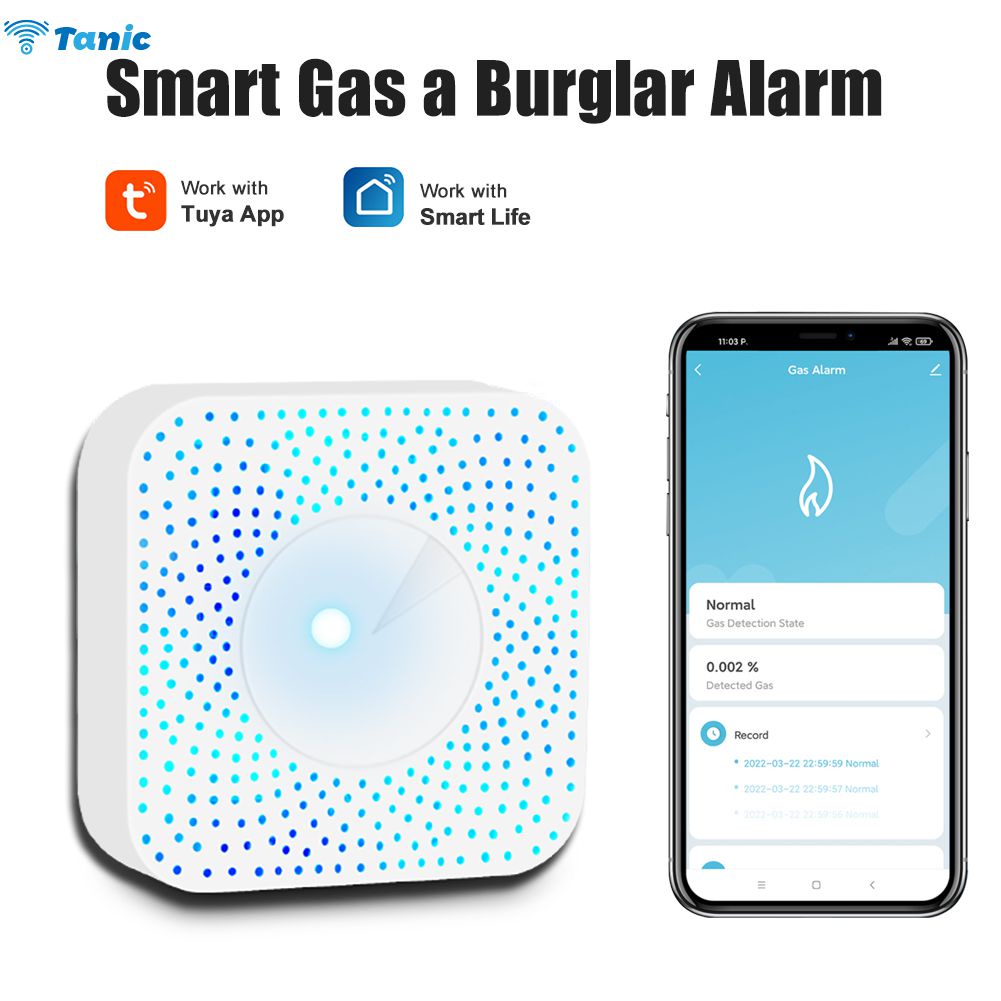 Tuya Zigbee Smart Household Lpg Gas Leakage Alarm Detector Natural Gas