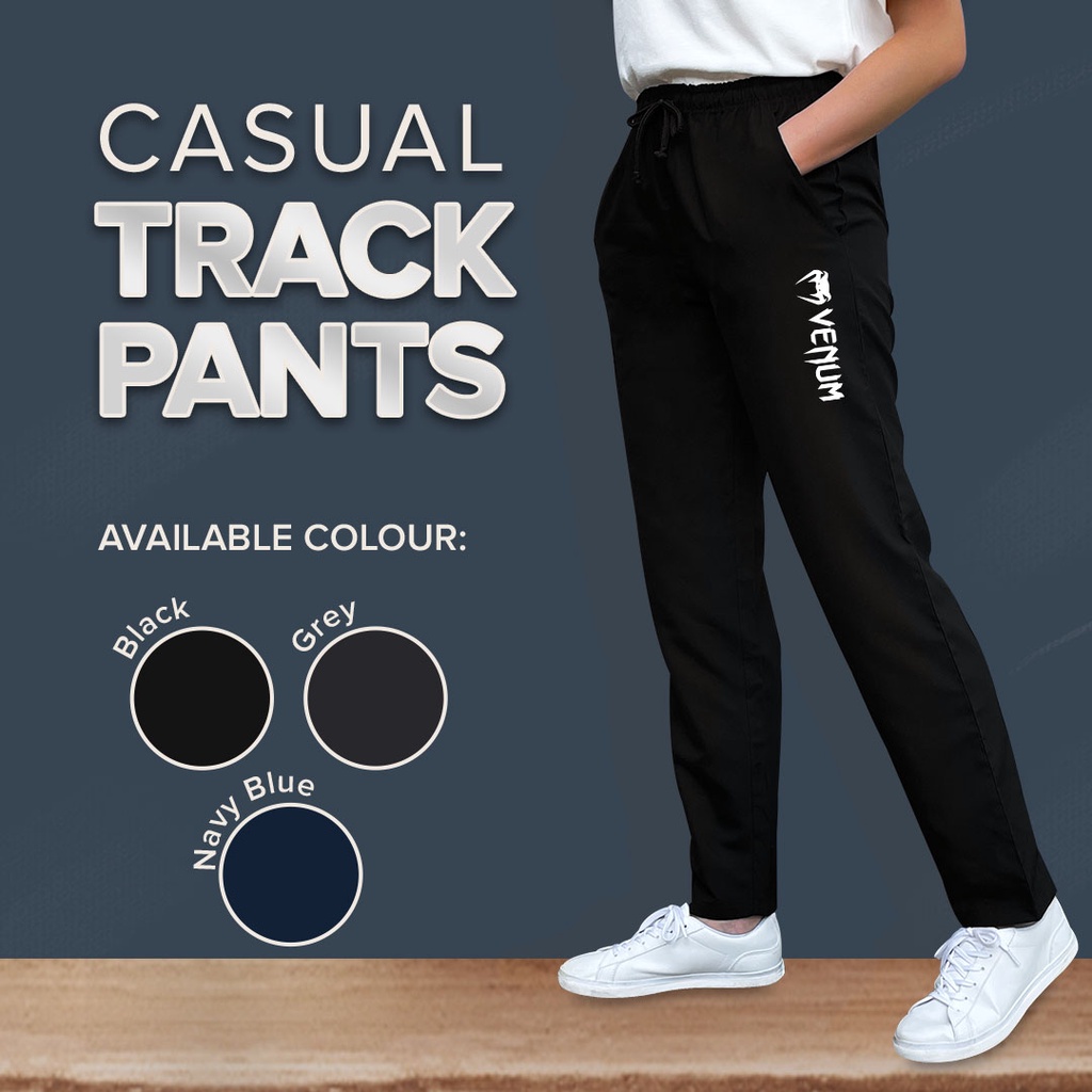 VENUM Smart Casual Straight Cut Gym Tracksuit Seluar Sukan Track Bottom Long Pants Joggers Men Women Unisex Sports Sale Shopee Malaysia