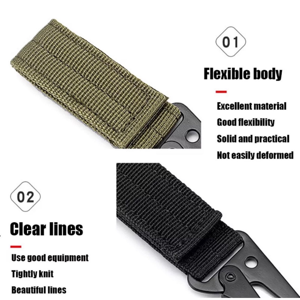 Molle Nylon Metal Light Velcro Belt Clip Key Hook Webbing Backpack ...