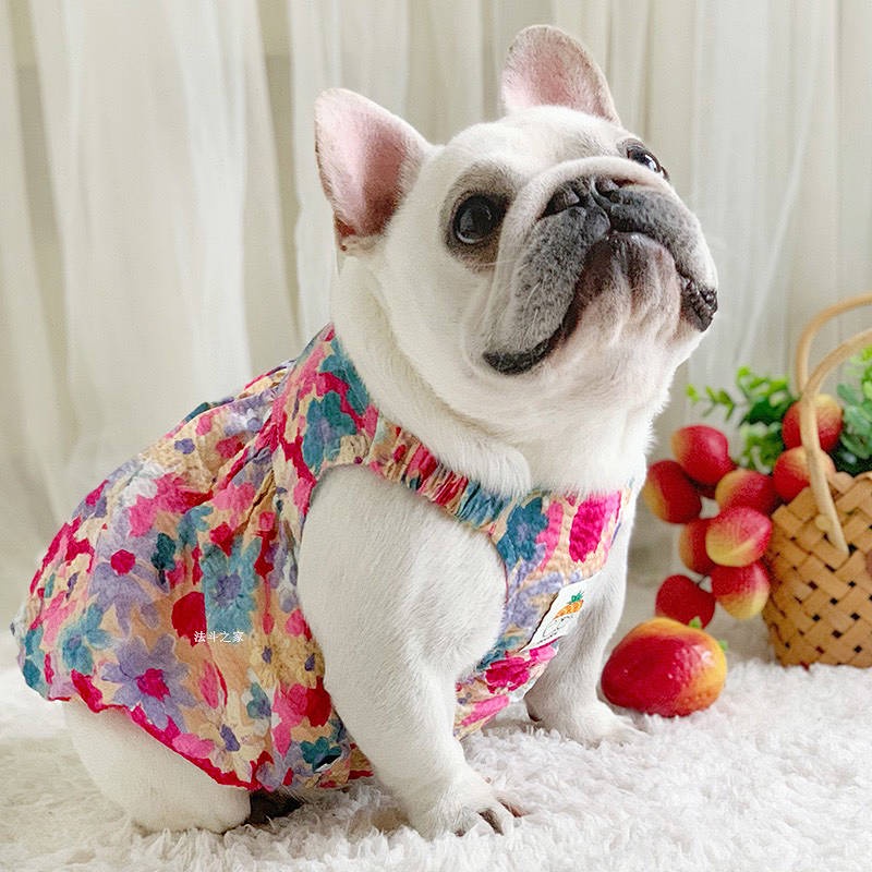 French Bulldog Clothes Thin Summer Vest French Bucket Skirt Suspender ...