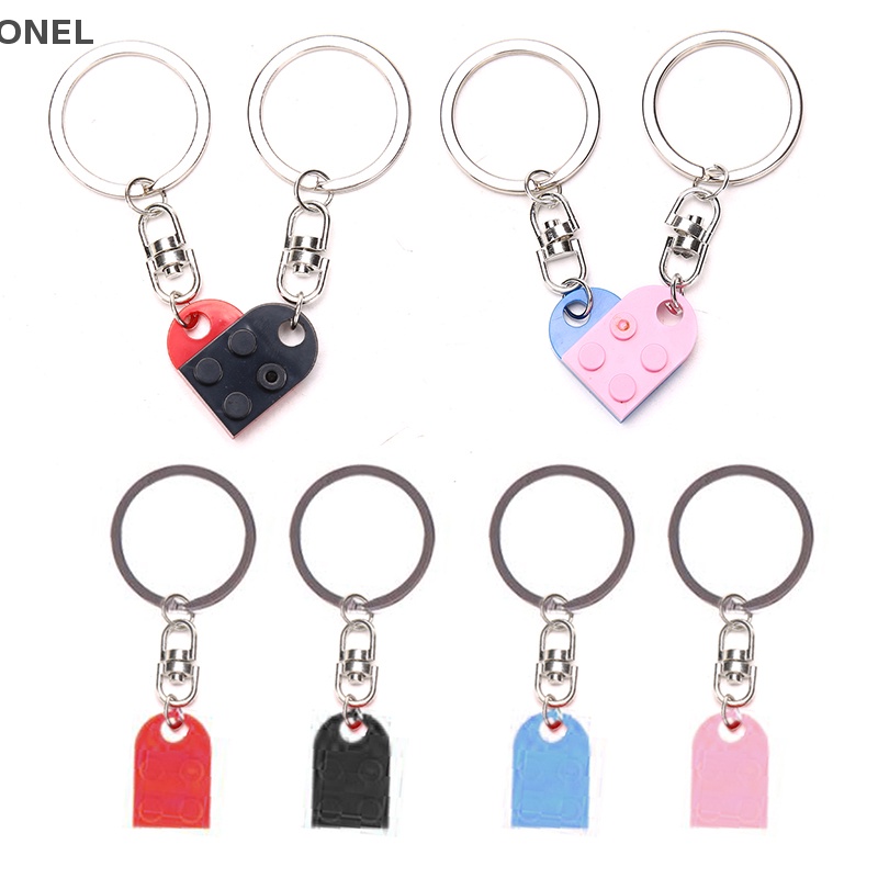 On 2Pcs Love Heart Brick Keychain For Couples Friendship Birthday ...