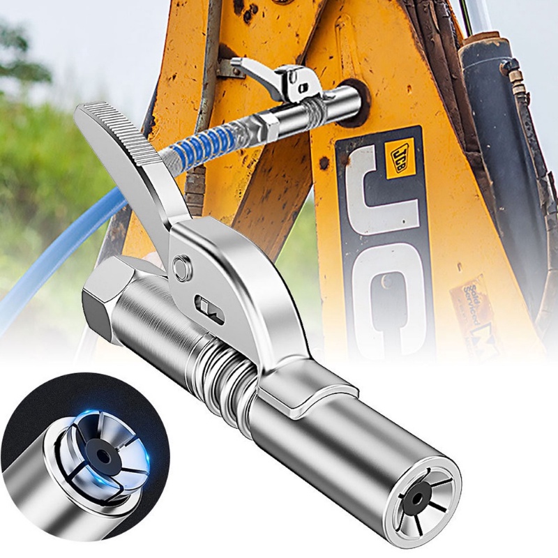 Grease Gun Coupler Mini Manual Grease Pump Head 10000PSI Syringe