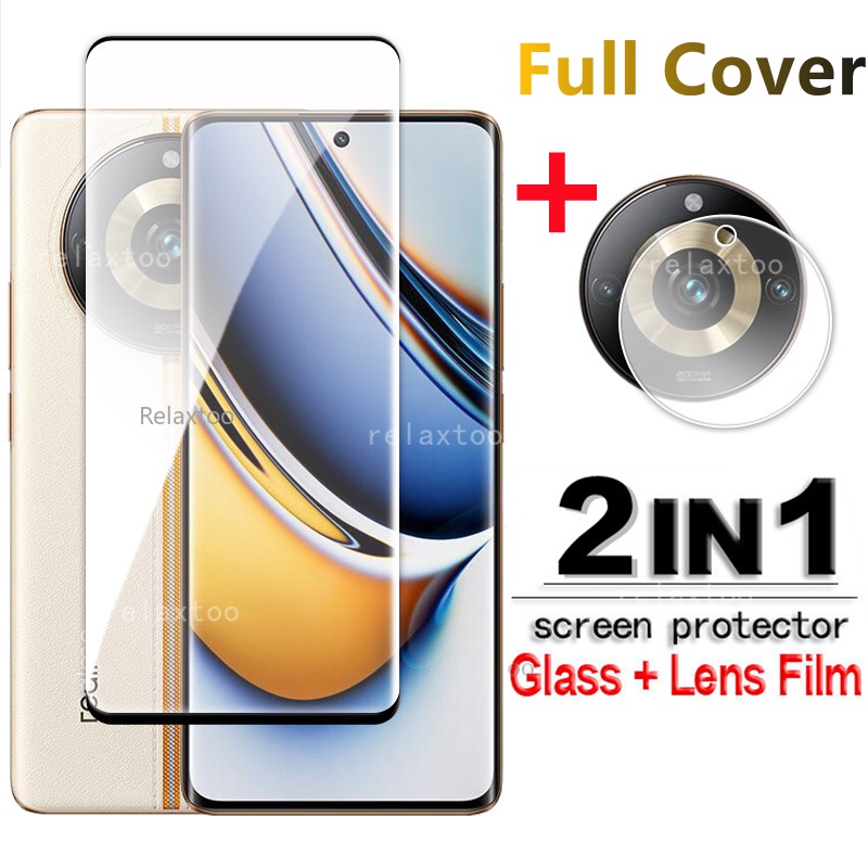 2in1 Full Cover Tempered Glass For Realme 11 10 Pro Plus Pro Nfc 11pro 