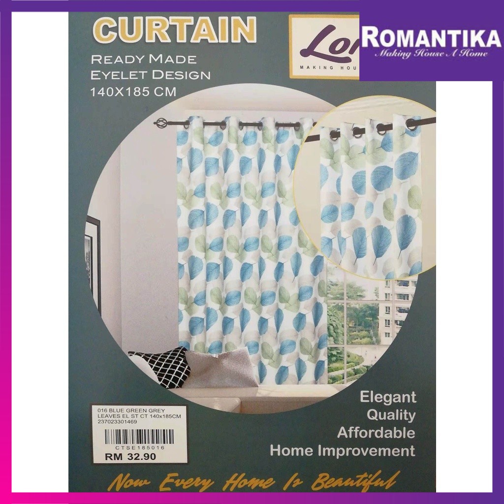 Romantika Loren Viral Curtain Eyelet READY STOCK Langsir Siap Sedia