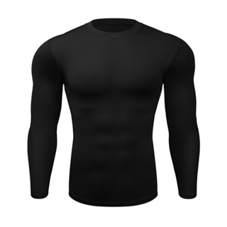 Men's Compression Running Sport Shirt Long Sleeve Quick Dry Running T-shirts  Gym Clothing Fitness Tight Soccer Jersey