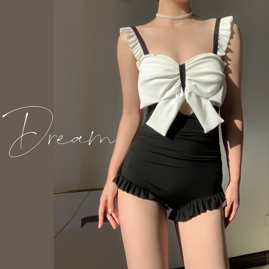 Swimsuit Female 2023 New Style Conservative Conjoined Korean Ins High Waist Cover Belly Slimmer