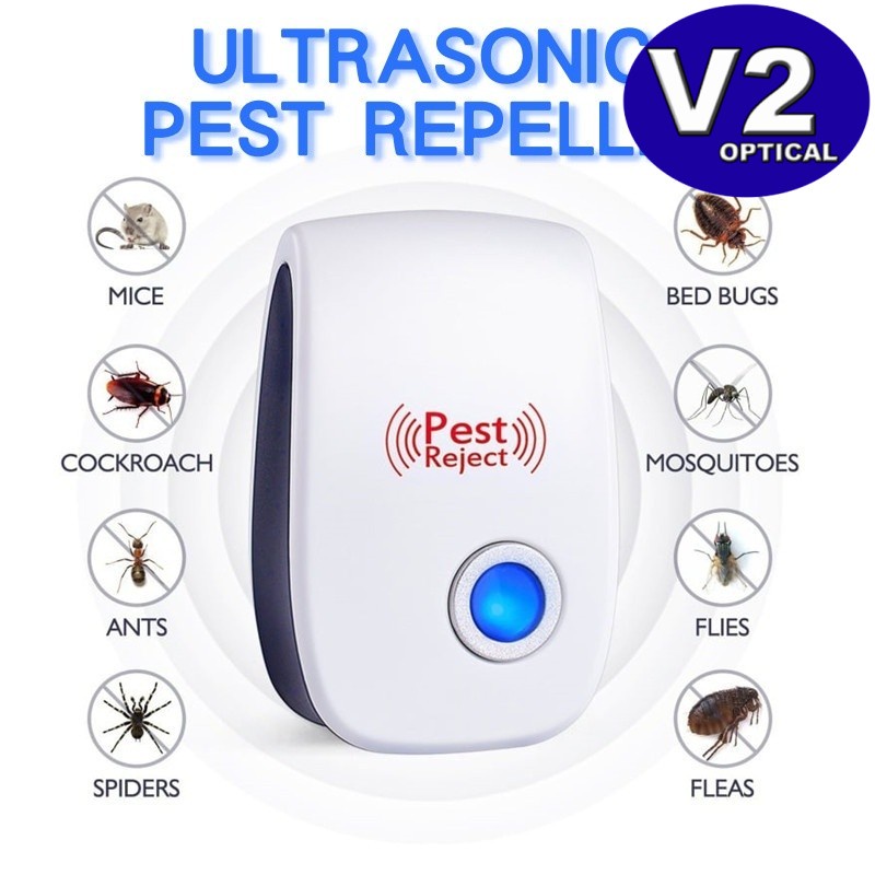 (EU PLUG) Pest Reject Ultrasonic Intelligent Repeller Anti Mosquito ...