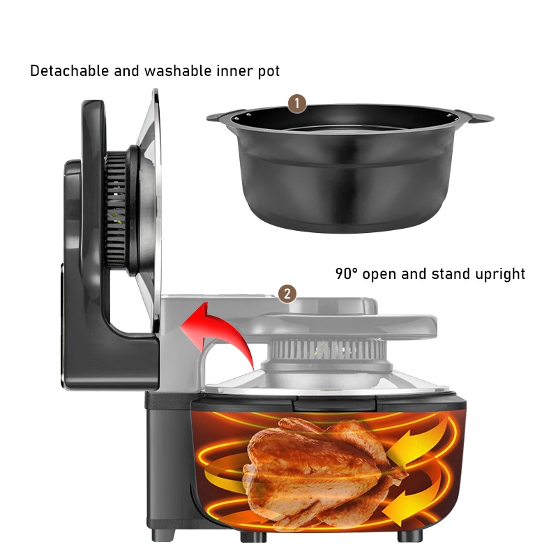 DESSINI ITALY AF-7001 Electric Oven Convection Air Fryer Oil Free Grill ...