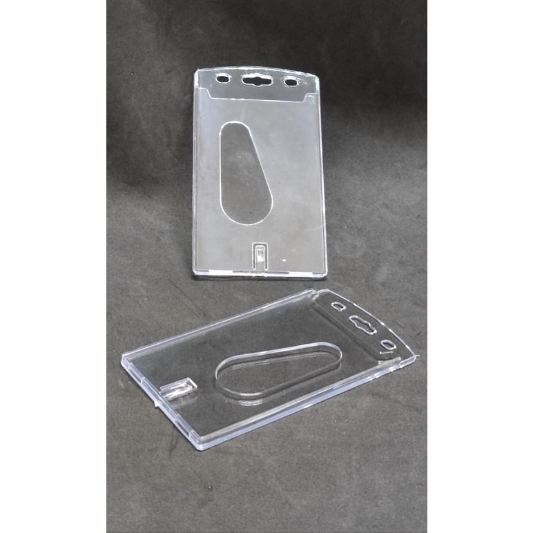 Clear Transparent Casing Acces Card / ID Card Holder Front With Thumb ...