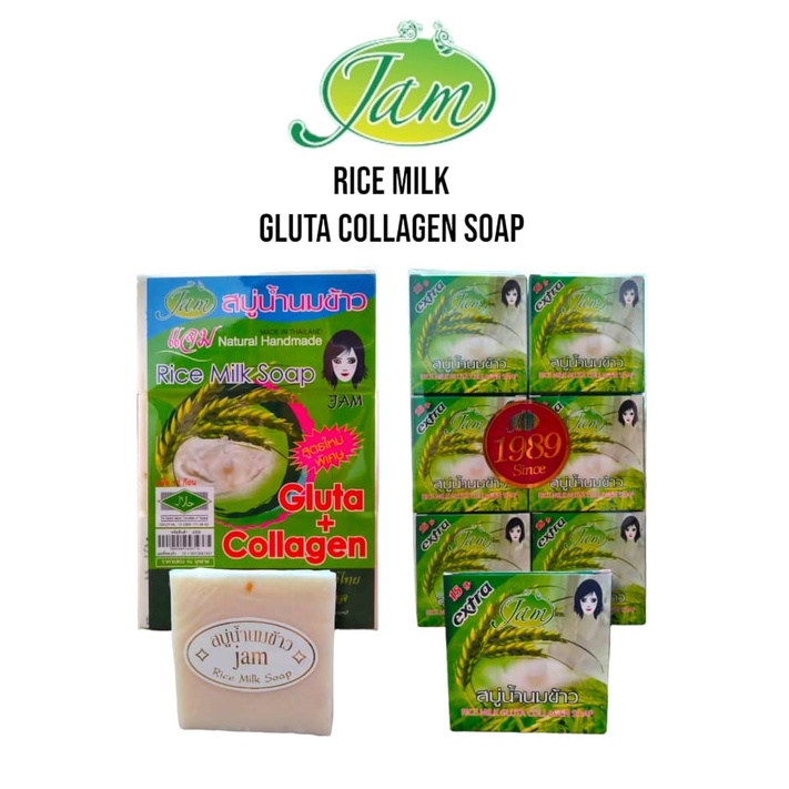 JAM Rice Milk Soap Gluta + Collagen Natural Handmade Sabun Susu Beras
