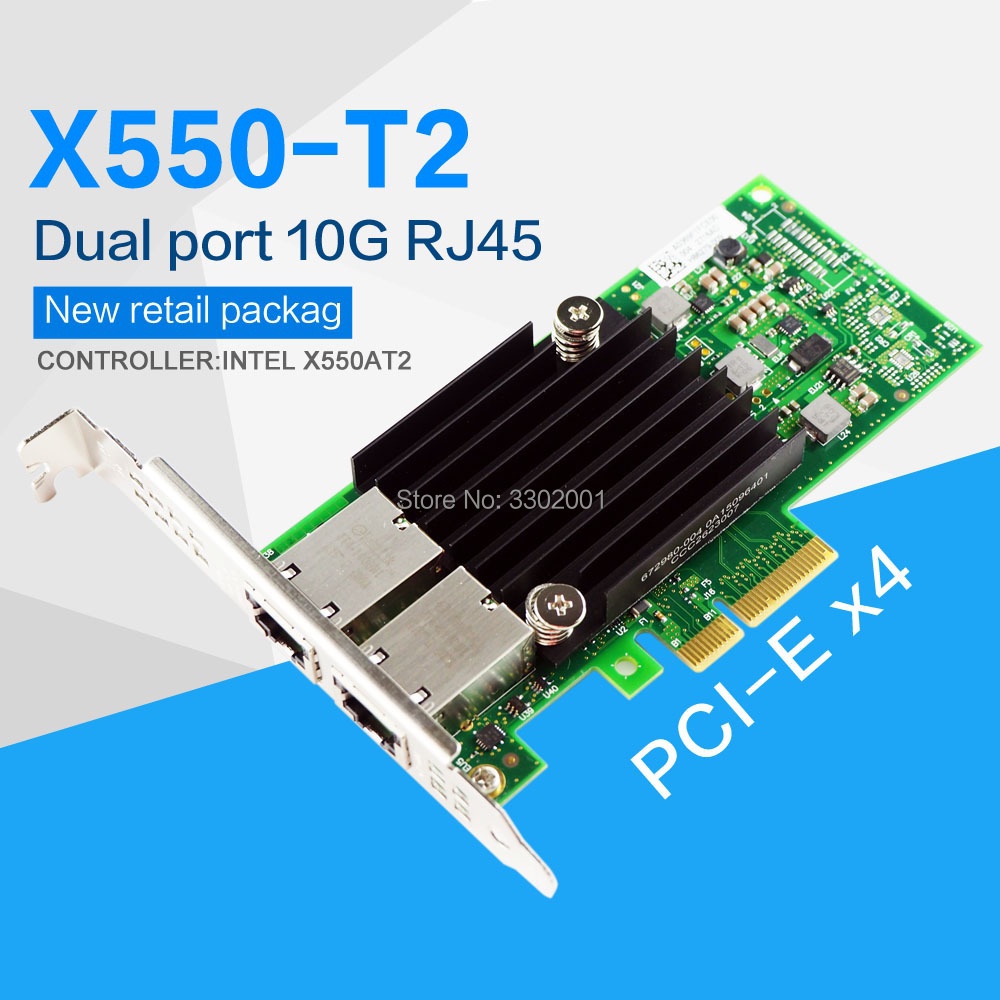 Intel PCIE X4 X550T2 X540 X550 T210G Server Adapter Dual