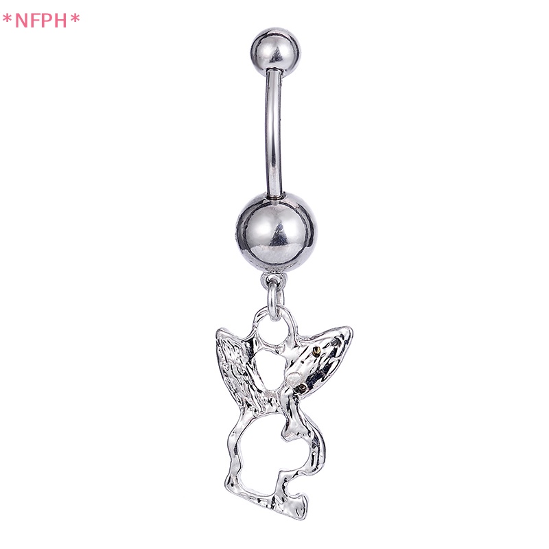 NFPH> Cute Belly Button Ring Navel Ring Bunny Belly Button Ring Rabbit ...