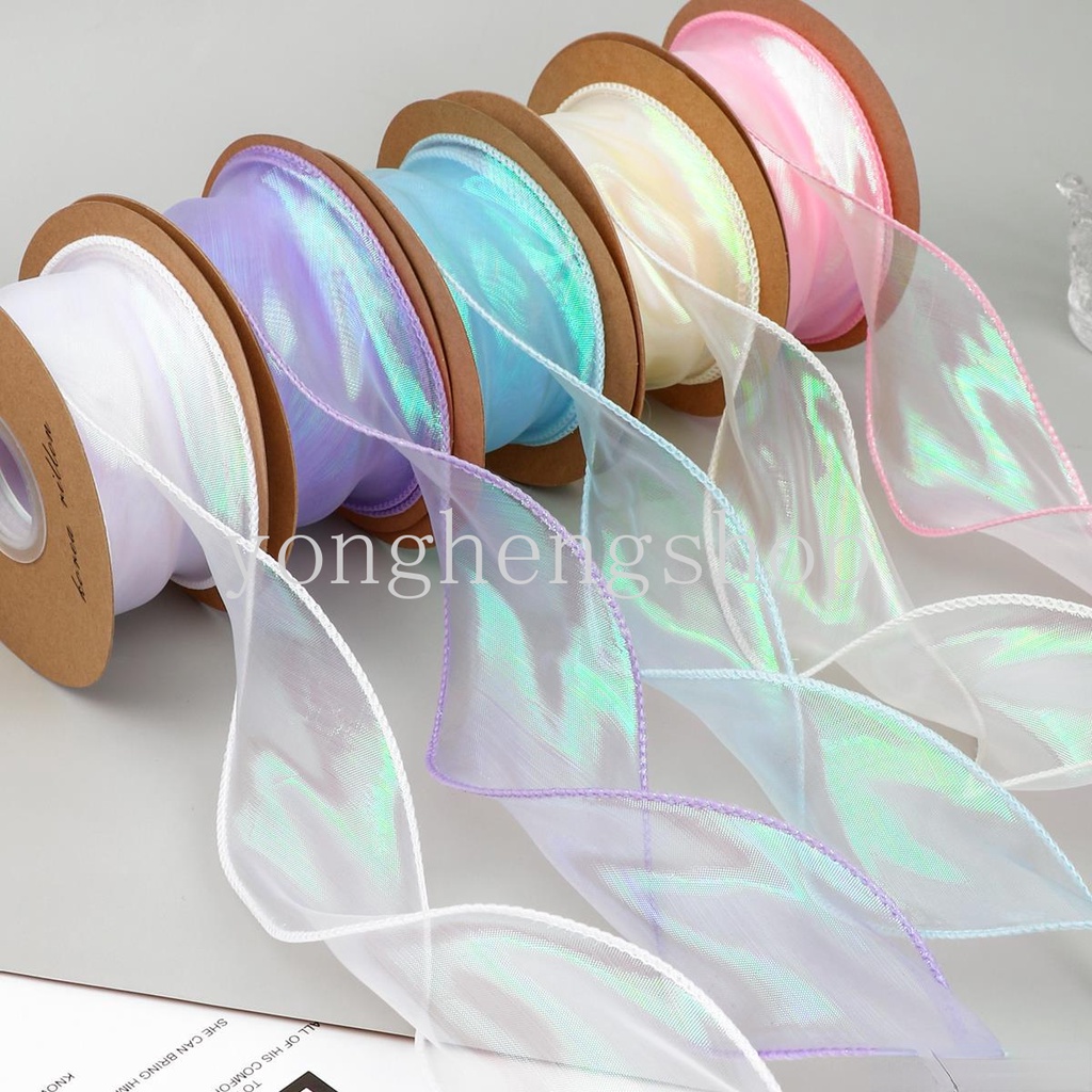 10 Yards/roll Pearlescent Fishtail Yarn Ribbon Flower Bouquet Packaging ...