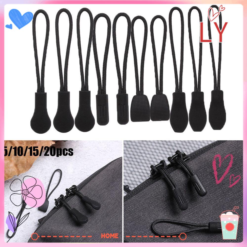 LYHOME 5/10/15/20pcs Zipper Pull Black Bags Clip Buckle Outdoor Zip