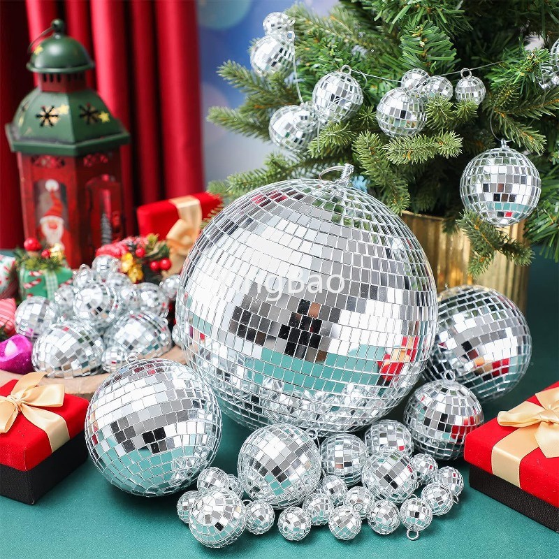 Disco Balls Cake Toppers Mirror Balls With Boho Stars Cake Decorations For 70s 80s Disco Dance Party Saturday Night Fever Supplies (Pink