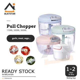 500ml Manual Food Chopper Vegetable Cutter, Portable Hand-pulled