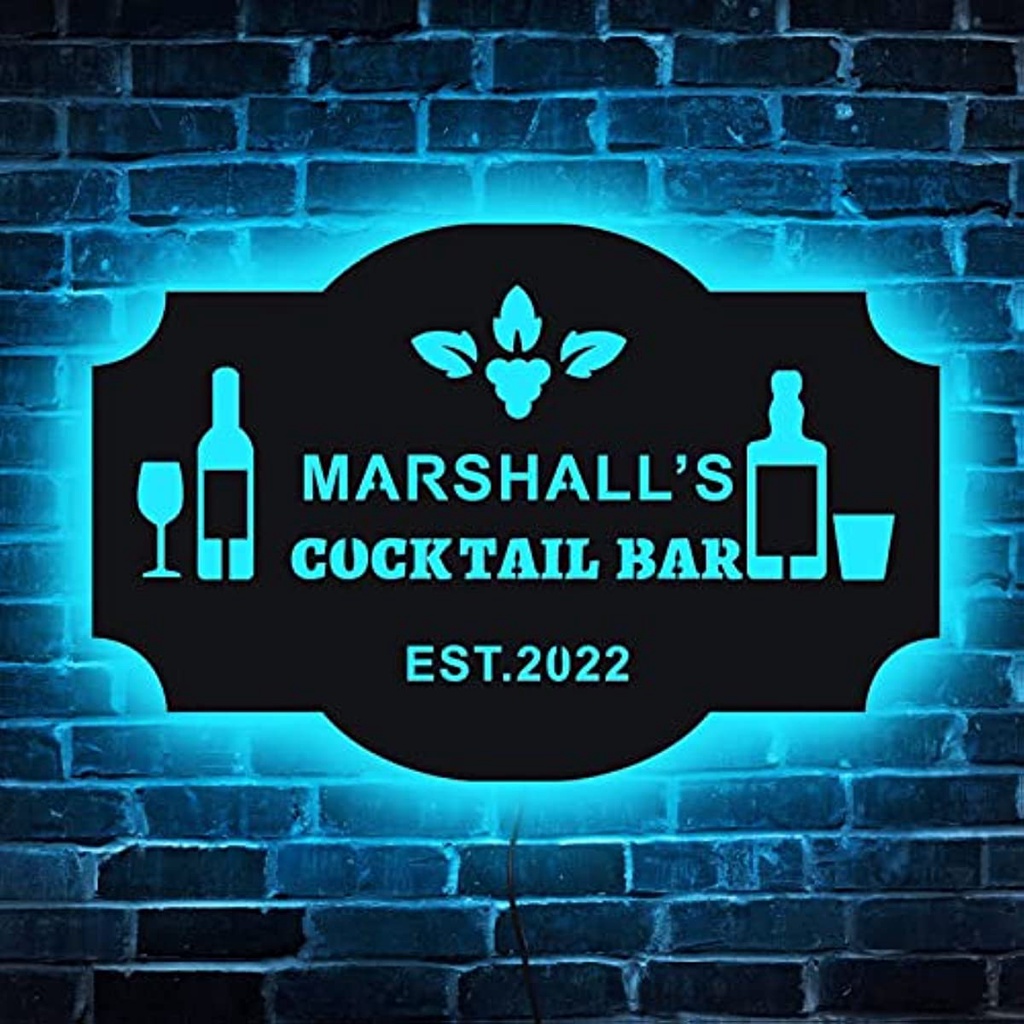 Custom Bar Signs For Home Bar, Neon Bar Sign, Bar Led Light Sign