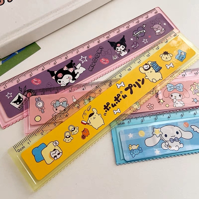 15cm Cartoon Ruler 2 in 1 Straight and Wave Ruler Pembaris Comel Lurus ...