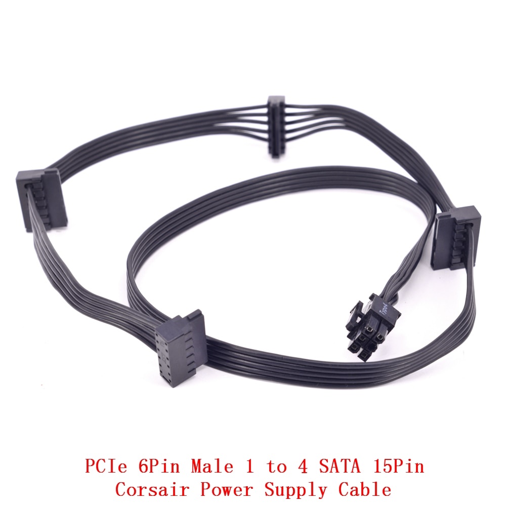 Corsair PCIe GPU 6Pin to 4 SATA Power Supply Cable for PSU RM450/RM550