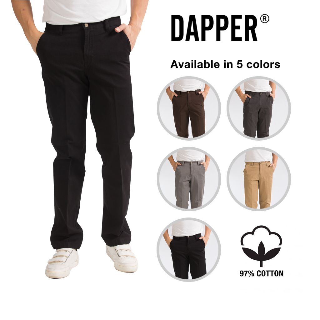 Dapper Men Slim Fit Cotton Pants C20408S Shopee Malaysia