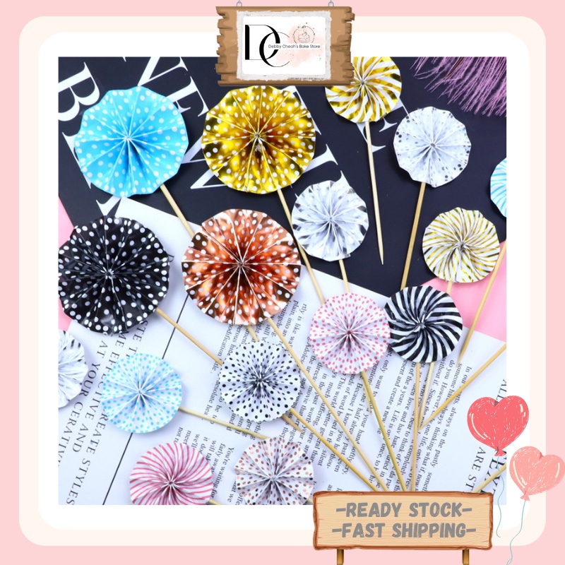 Paper Fan Cake Topper Paper Flower Cake Topper Cake Decoration Mini