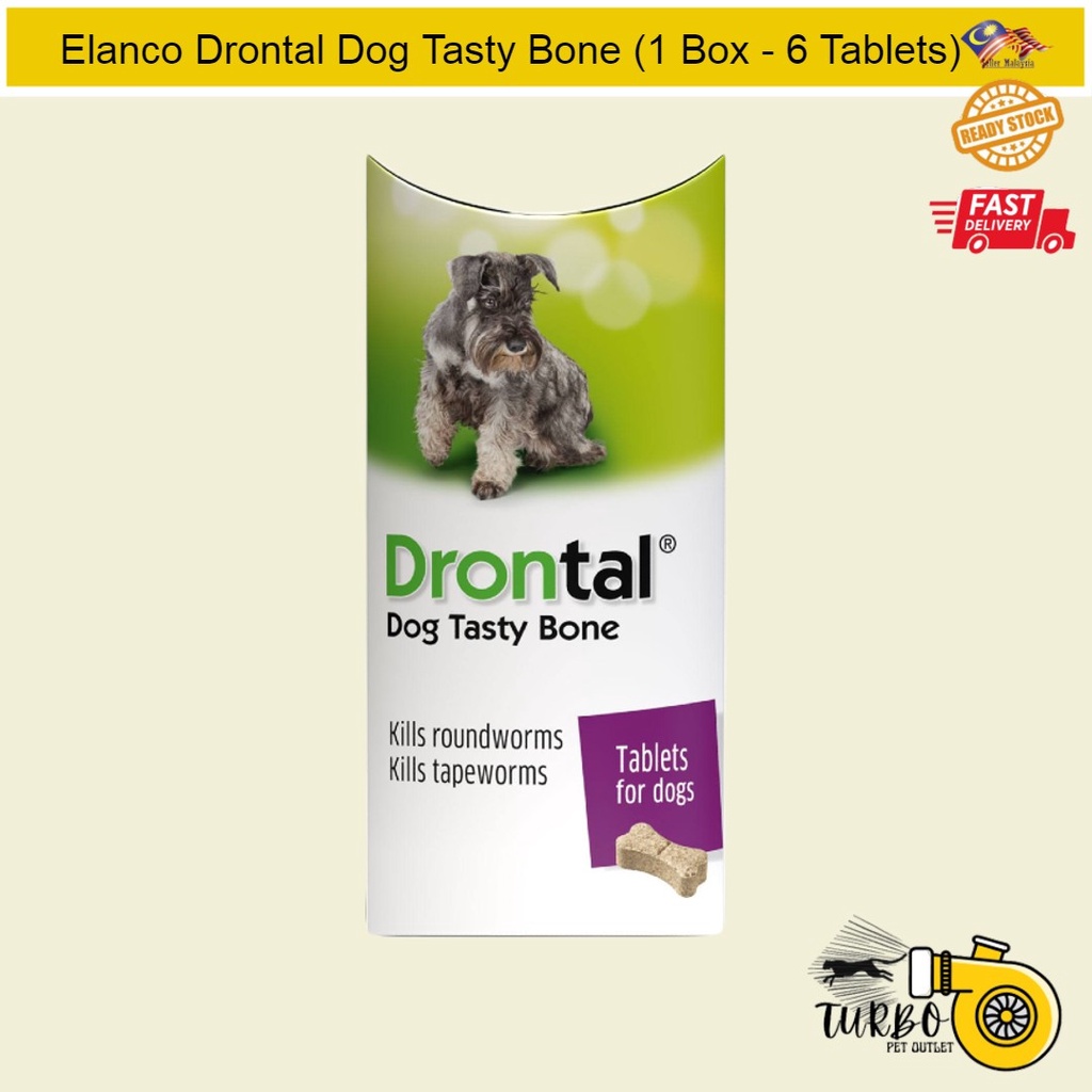 Elanco / Bayer Drontal Dog Tasty Bone Flavour 6 Tabs ( Box ) Shopee