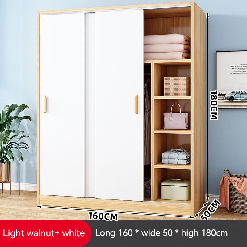 Scandinavian 2 Door Wardrobe Two Drawers Storage Almari Baju Cabinet ...