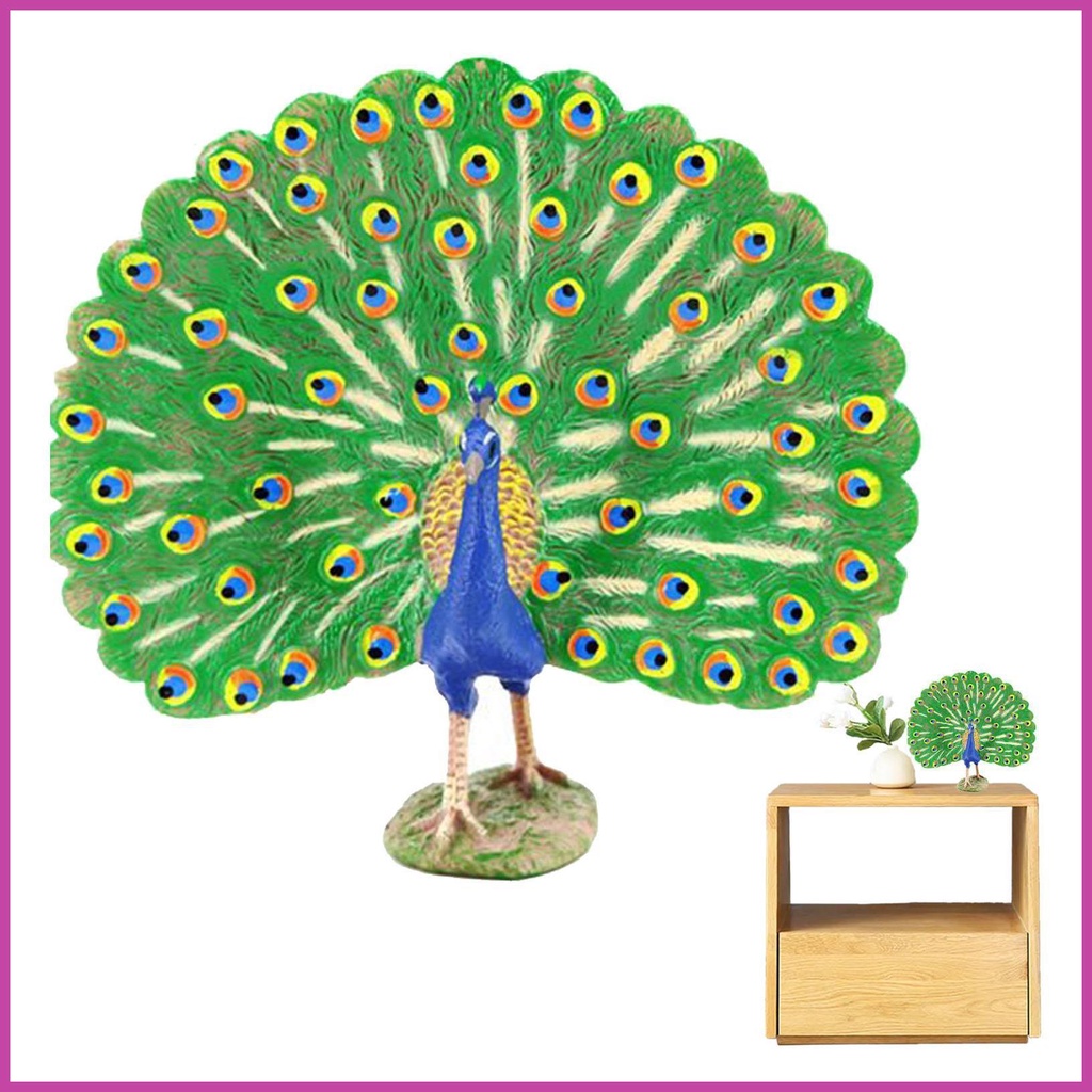 Peacock Toy Figure Peacock Figurine Realistic Hand Painted Peacock