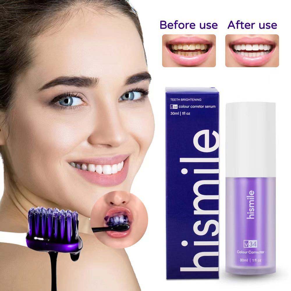 Hismile V34 Tooth Whitening Mousse Purple Toothpaste Effectively Whiten