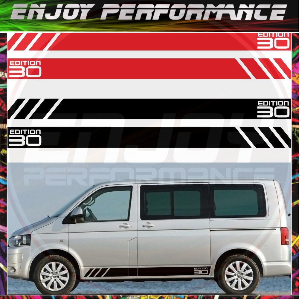 2PCS BUS California T6 30 Edition Car Door Side Skirt Stripe Sticker ...