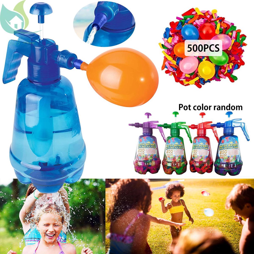 Water Balloon Pump Filler Water Balloon Pump with 500 Balloons Plastic
