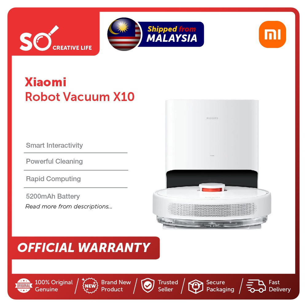 Xiaomi Robot Vacuum X10, Mi Malaysia Warranty