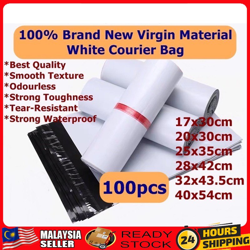 (READY STOCK)100PCS White Packaging Courier Flyer/Courier Bag/Beg