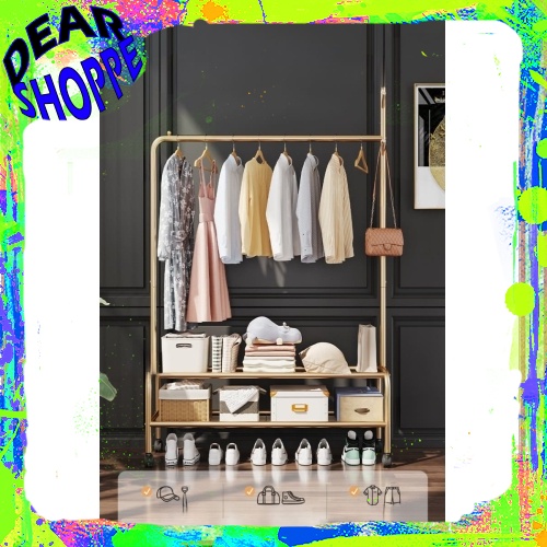 DEAR Luxury Drying Rack Cloth Bag Hanger with Wheels Coat Rack with ...