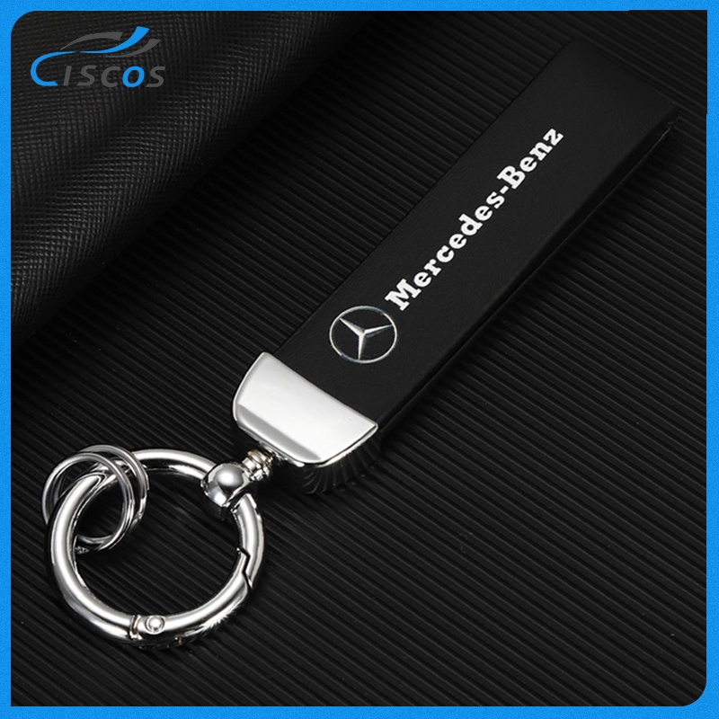 Ciscos Leather Car Key Holder Keychain Car Accessories For Mercedes Benz W124 W204 AMG W203 W202
