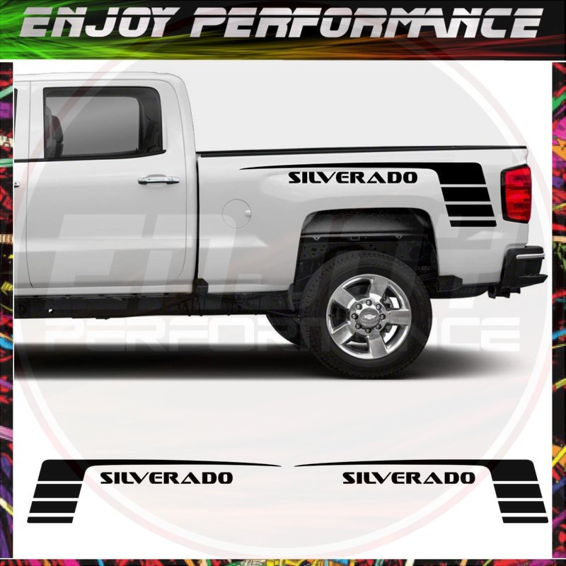 For Chevrolet Silverado Car Stickers Pickup Rear Trunk Bed Both Side ...