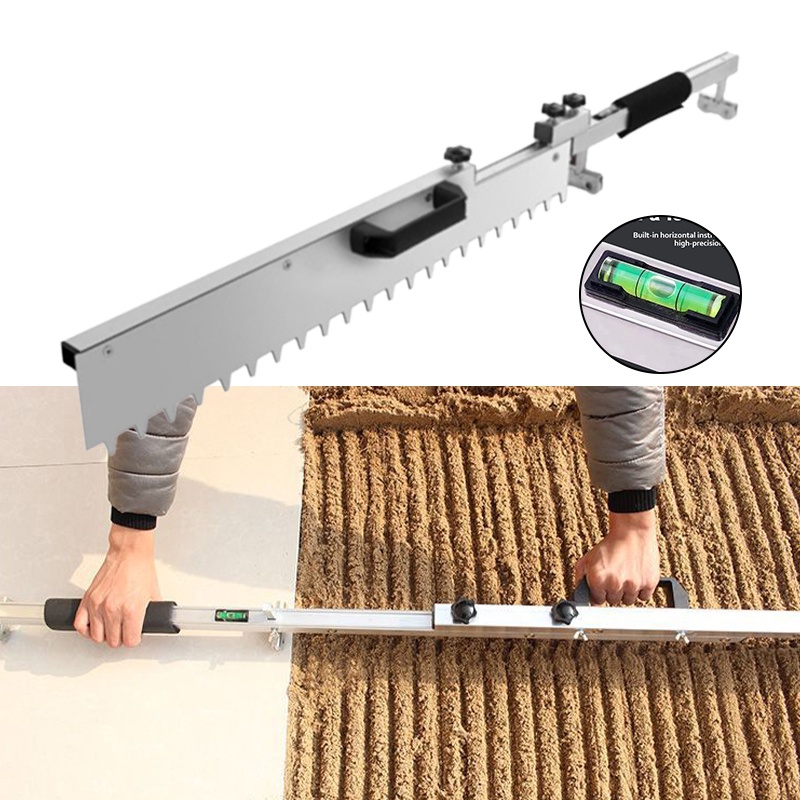 Adjustable Notched Trowel – Stainless Steel Tile Adhesive Leveling Tool, Retractable 300-600mm (Oblique Angle) For Floor And Wall Tiling