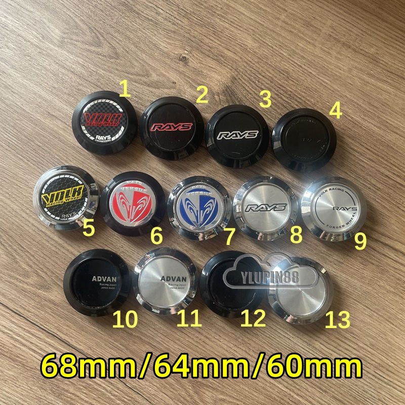 4pcs 68/64/60mm RAYS VOLK RACING Car Styling Sport Rim Center Caps ...